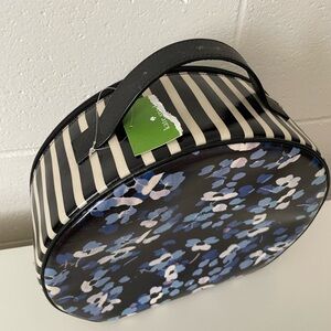 NWT kate spade floral and striped structured travel / cosmetic bag
